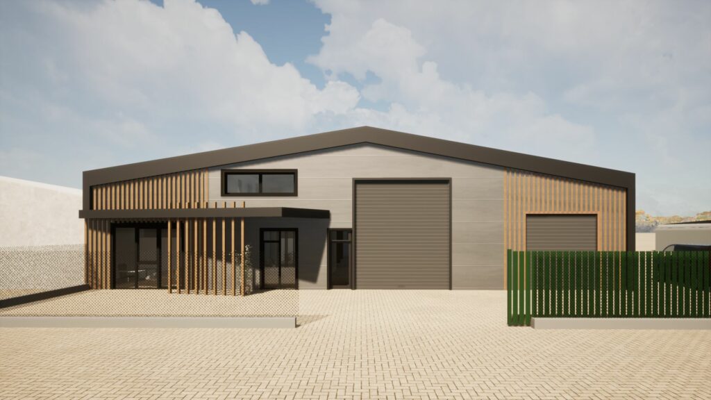 Rendu 3D de conception du projet de rénovation MTI à Claix